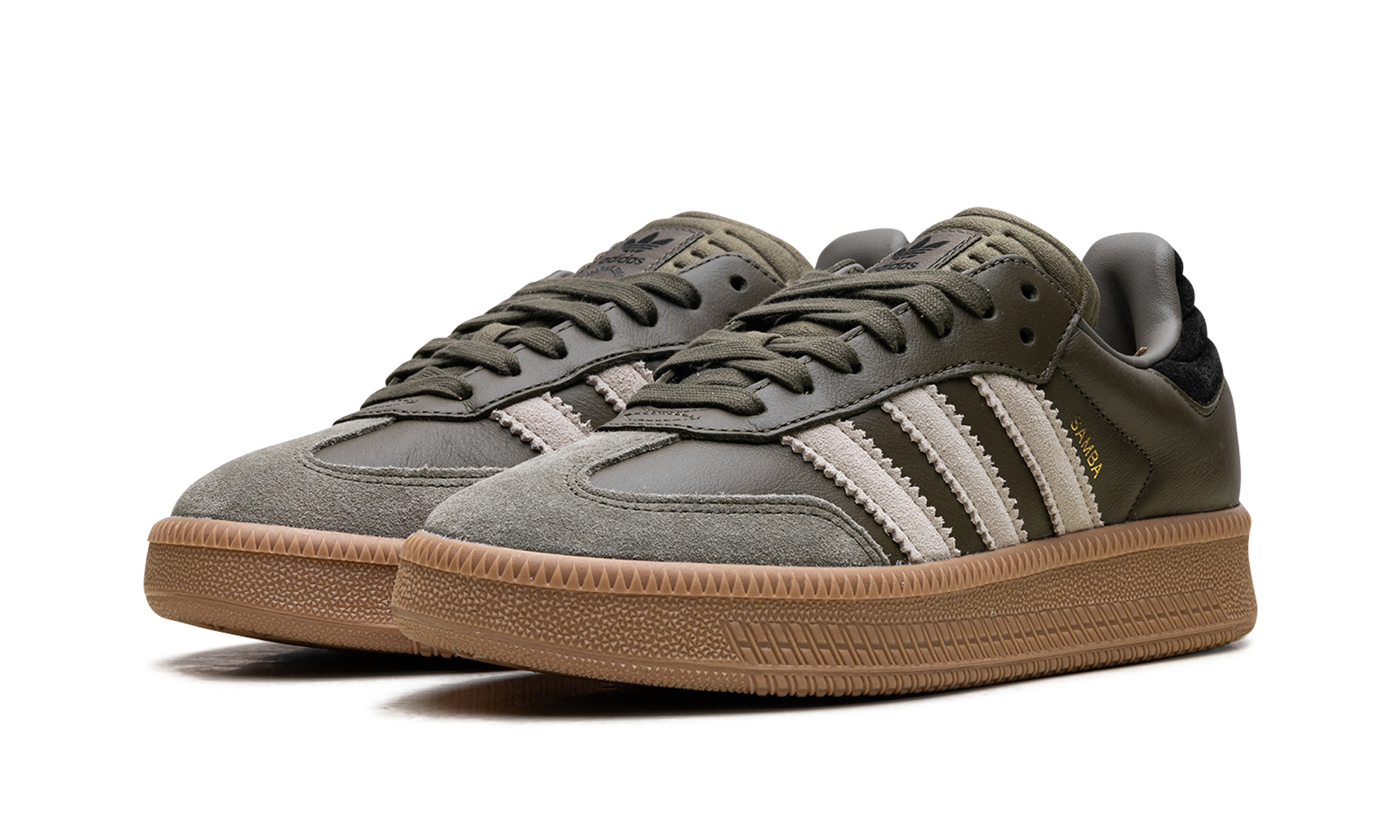 Adidas Samba XLG Olive Strata Wonder Beige Gold Metallic JQ2387