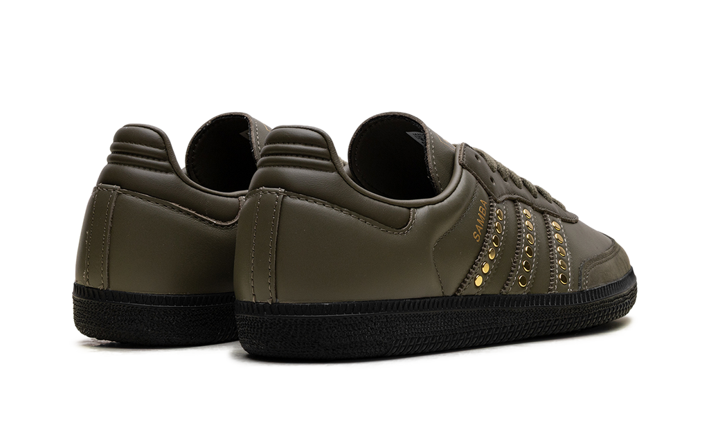 Adidas Samba OG WMNS Studded Stripes Dark Khaki Black JR8870