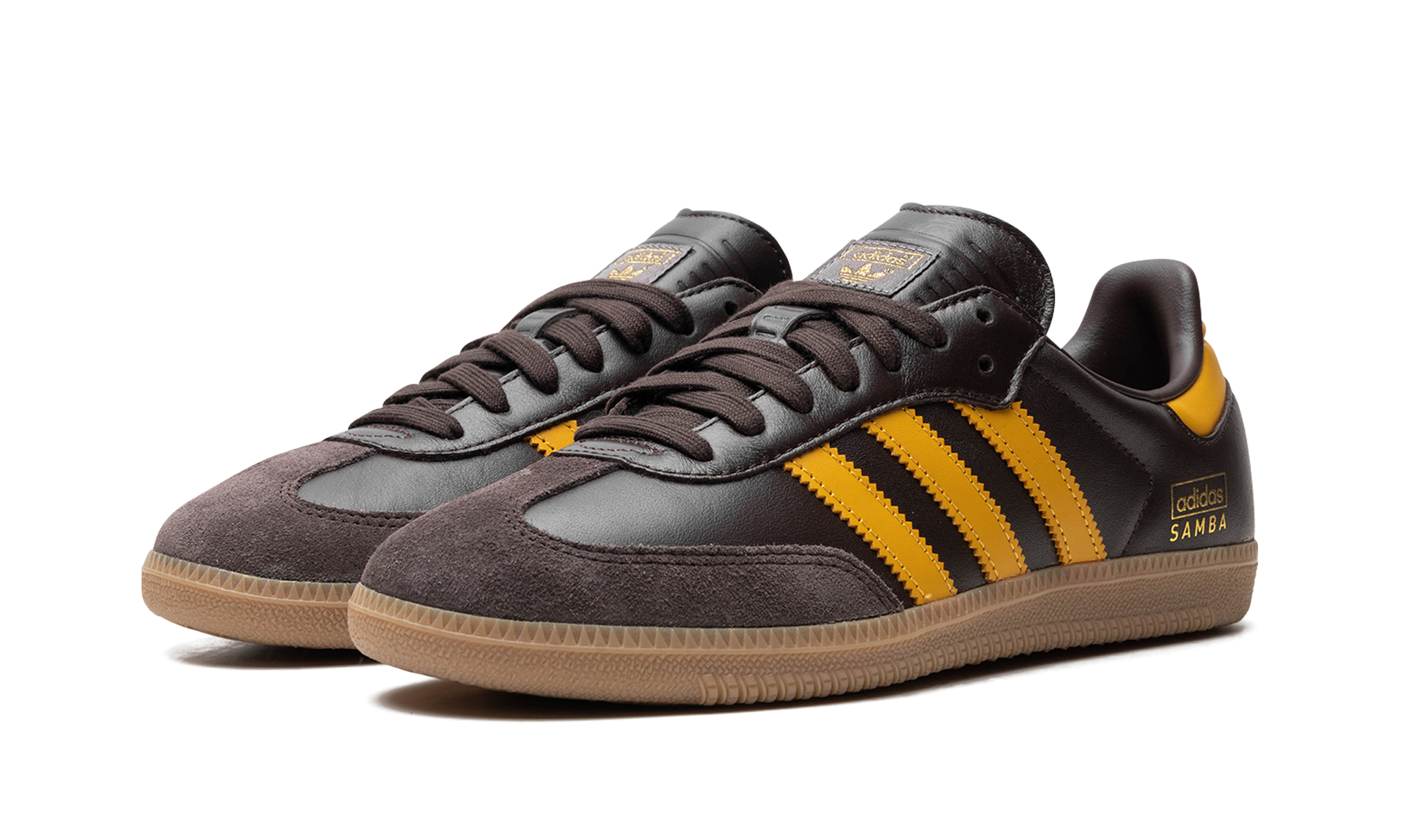 Adidas Samba OG Dark Brown Preloved Yellow IG6174