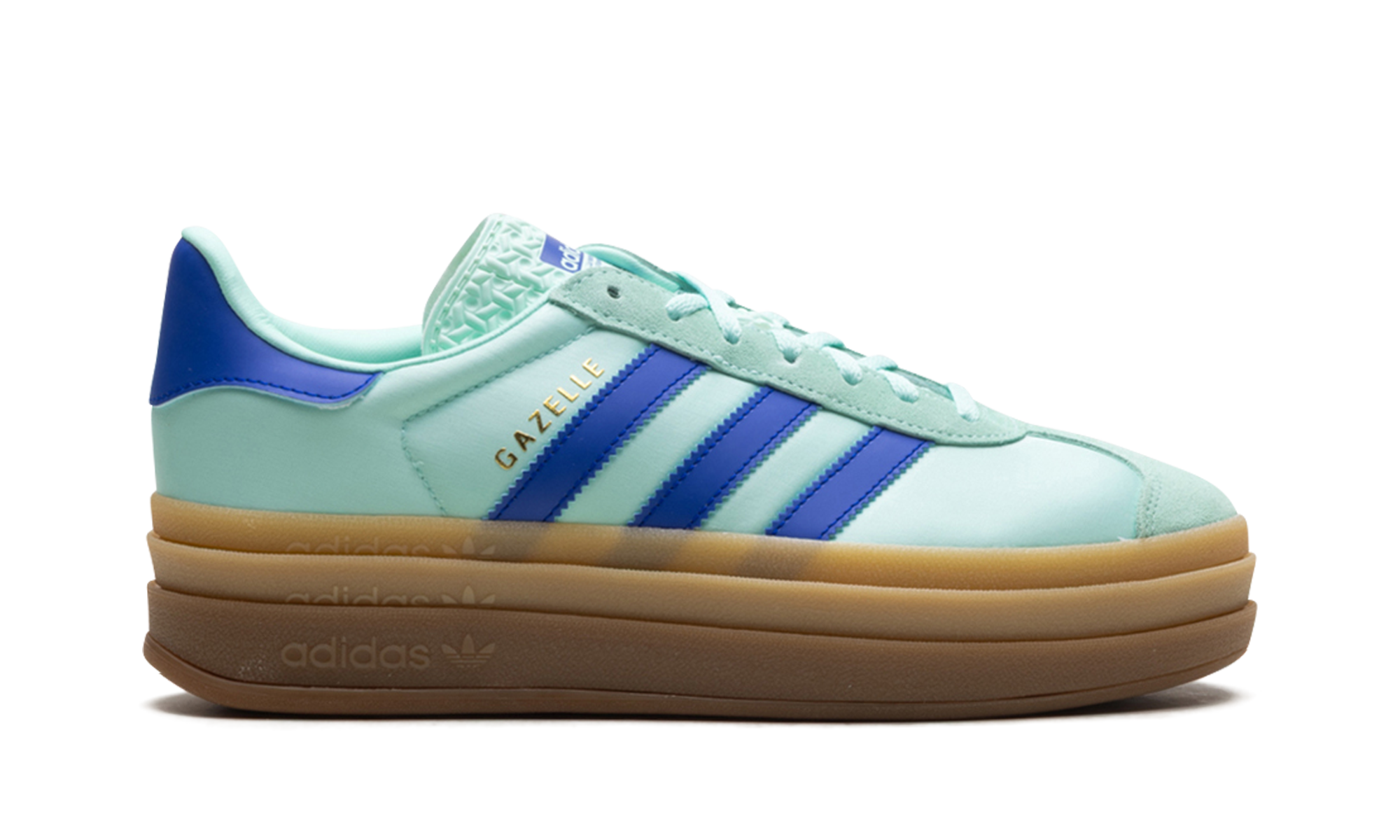Adidas Gazelle Bold WMNS Clear Mint Lucid Blue Gold Metallic JI2702