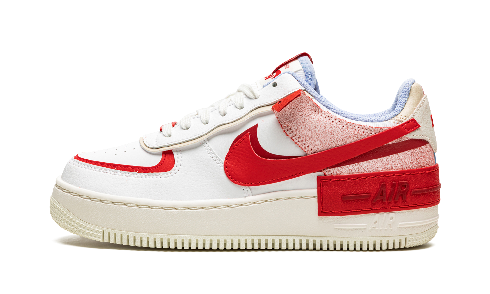 Nike AIR FORCE 1 LO SHADO MNS WMNS Red Cracked Leather CI0919 108