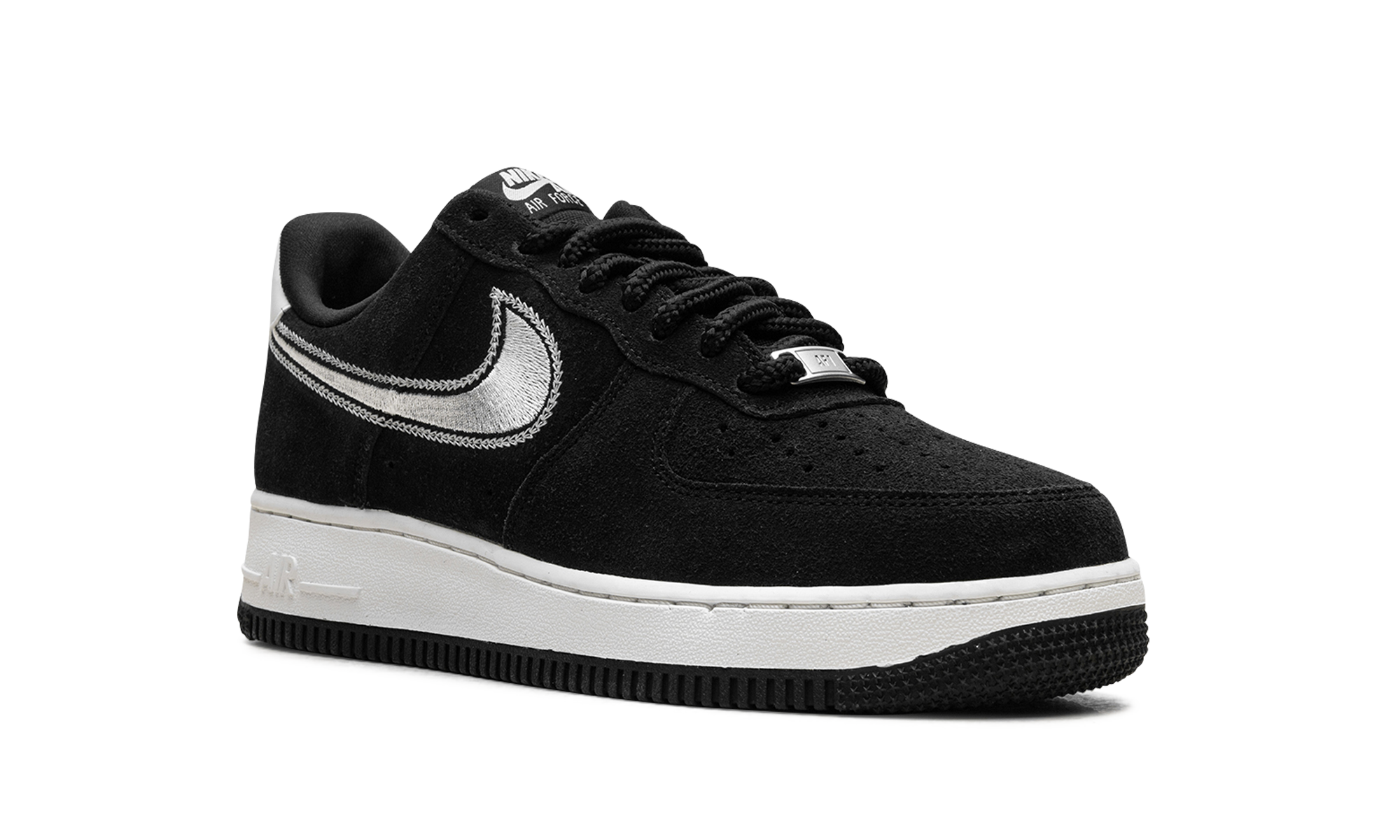 Nike Air Force 1 Low '07 LV8 Black Sail Embroidered Swoosh HJ4465 001