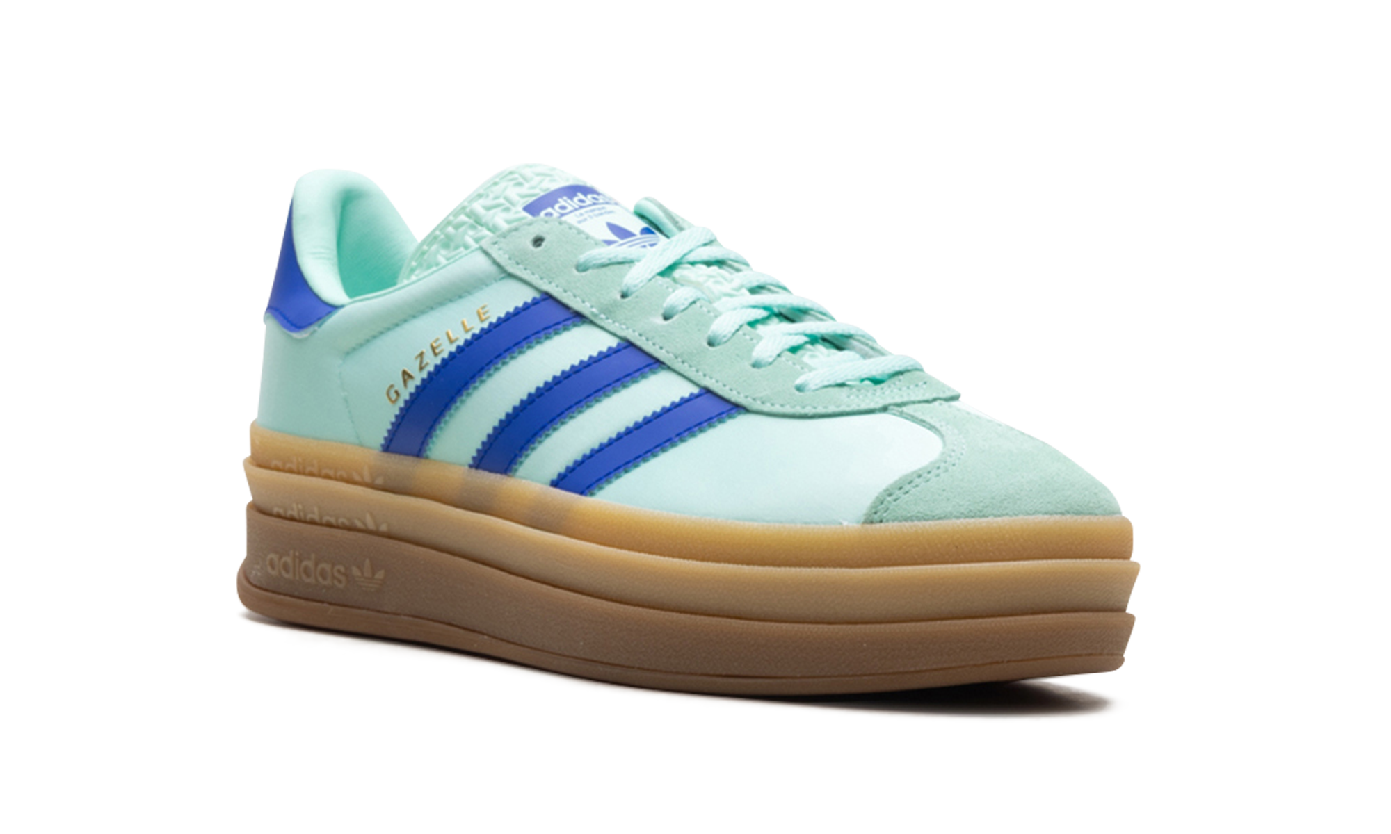 Adidas Gazelle Bold WMNS Clear Mint Lucid Blue Gold Metallic JI2702