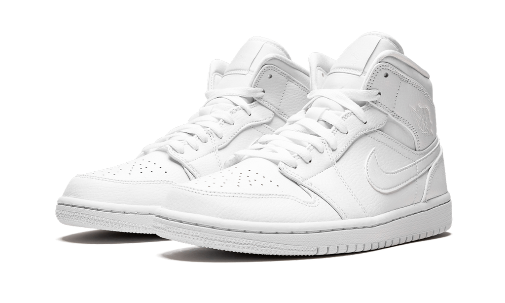 Air Jordan 1 Mid Triple White 554724 129