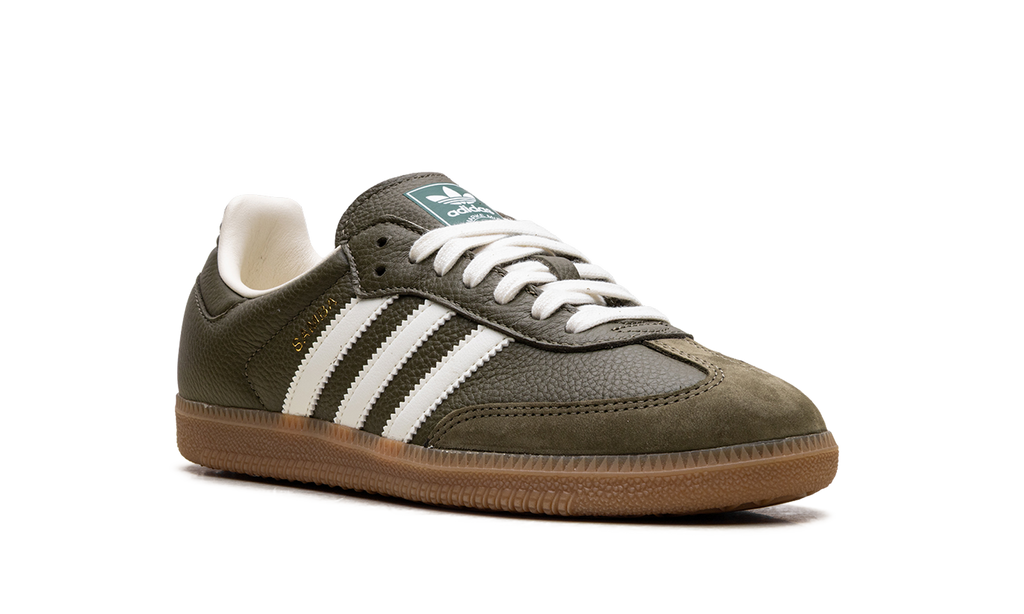 Adidas Samba OG med dark khaki/off-white/gum JR0890