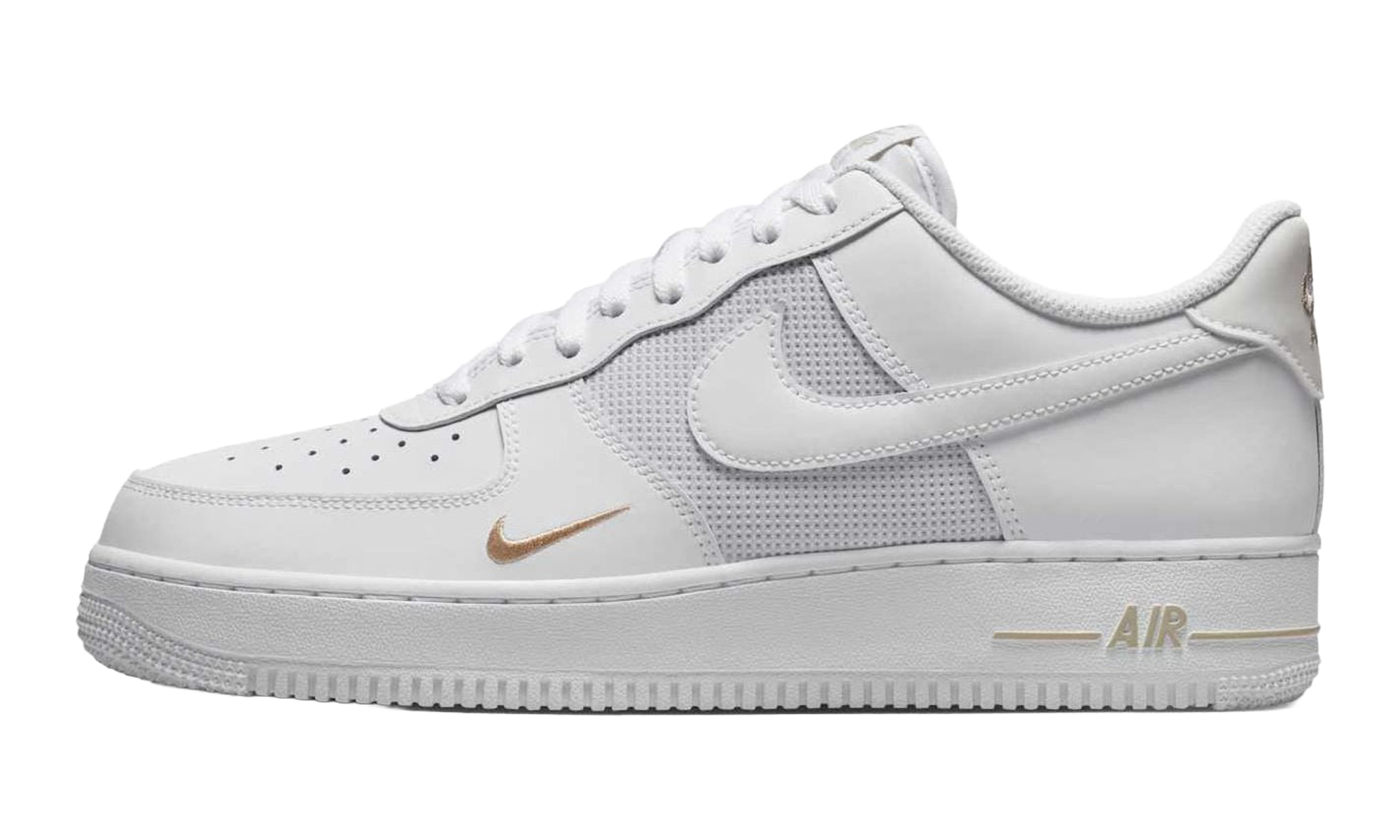 Nike Air Force 1 Low White Desert Khaki Mini Swoosh IO1283 100
