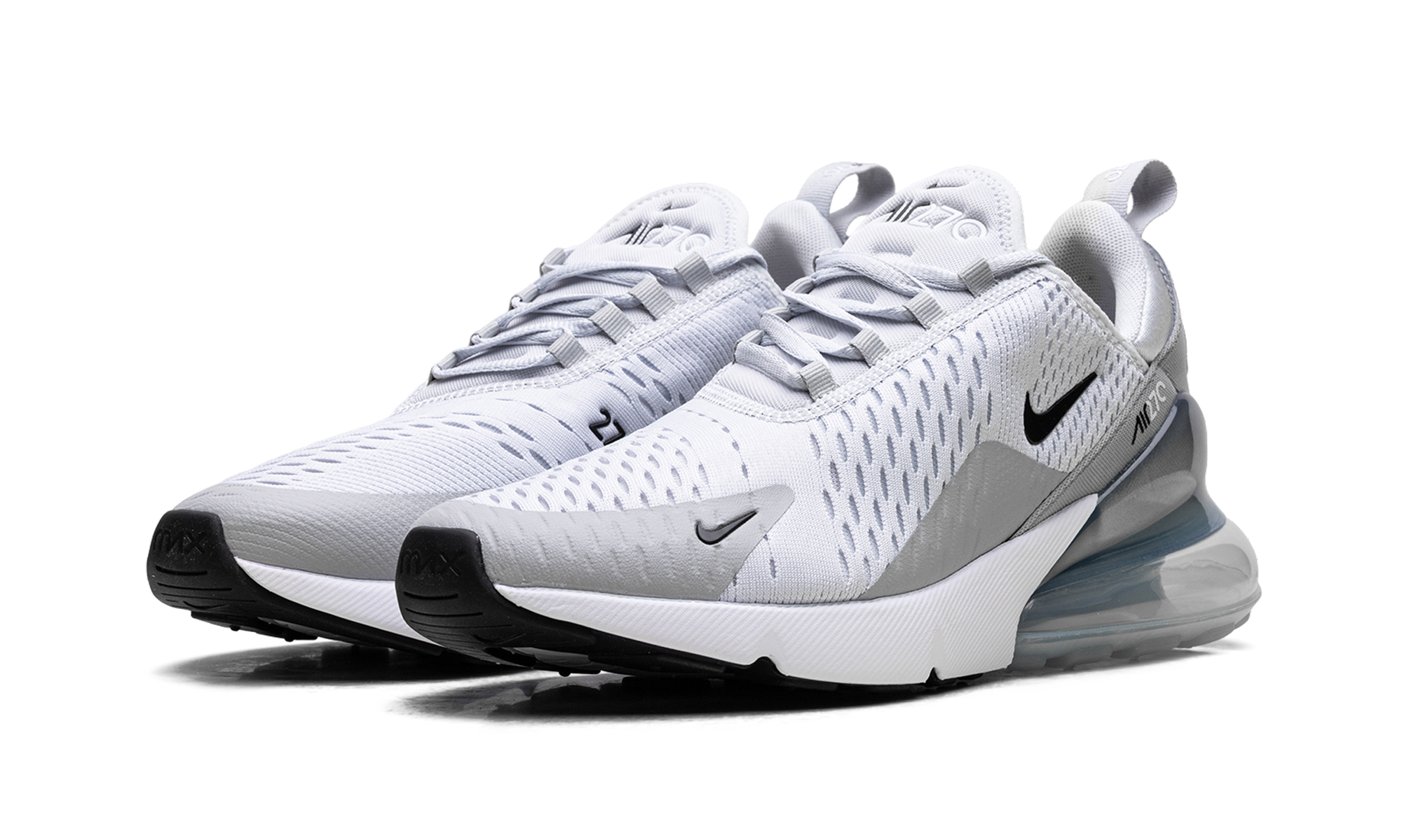 Nike Air Max 270 WMNS Pure Platinum Light Smoke Grey Metallic Silver Black AH6789 018