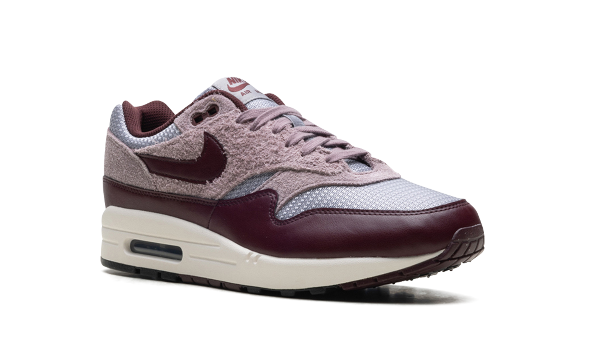 Nike Air Max 1 ESS PRM CEMENT GREY/BURGUNDY CRUSH FQ7327 001