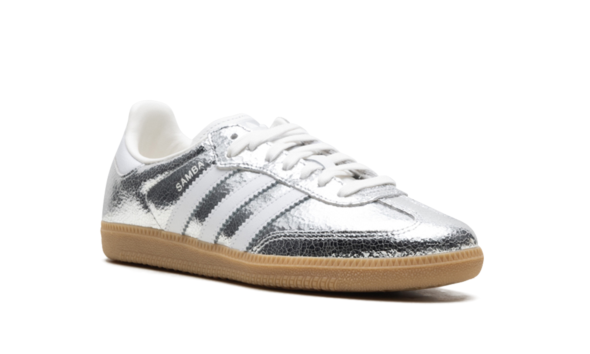 Adidas Samba OG WMNS Silver Metallic Cracked Leather JR0035