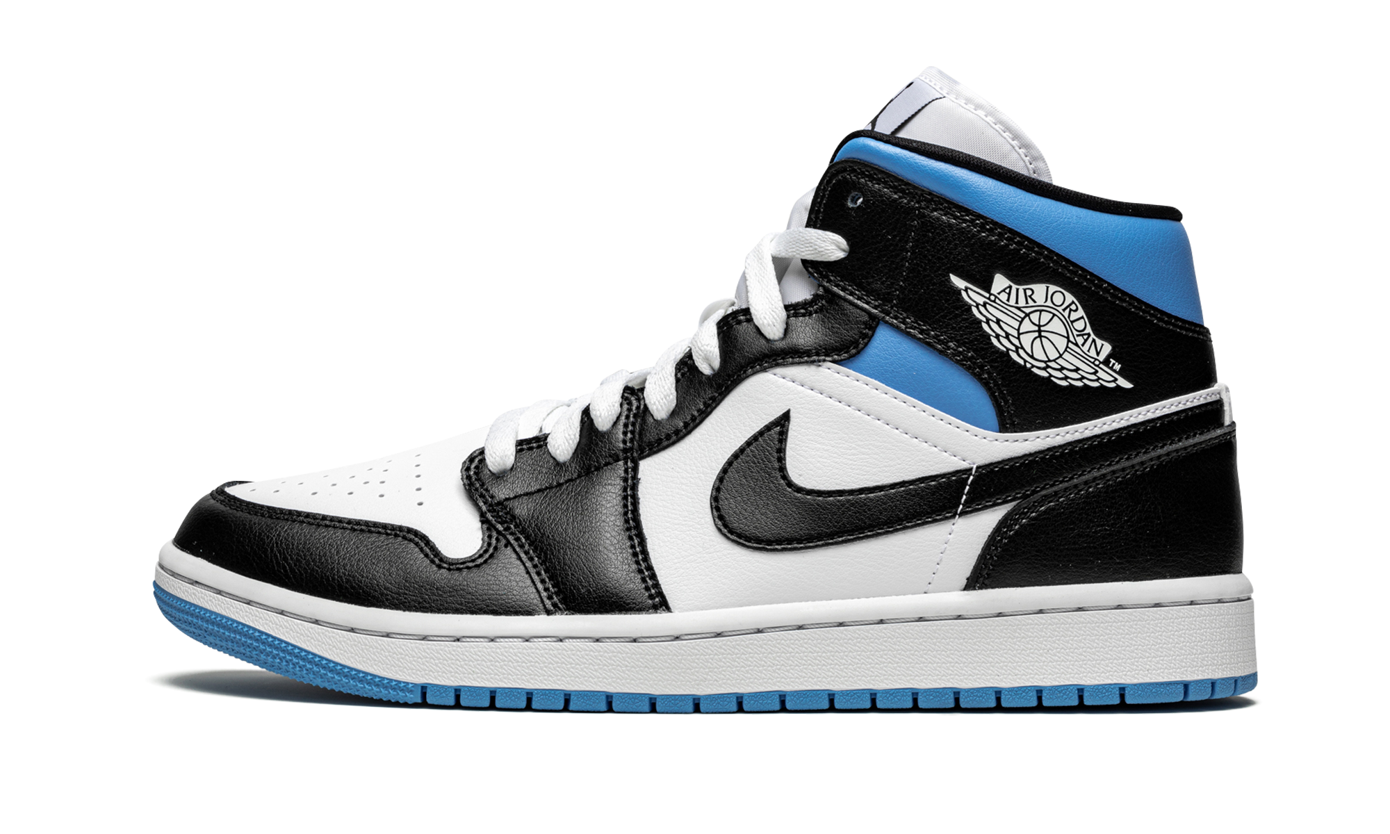 AIR JORDAN 1 MID WMNS Black / White / University Blue BQ6472 102