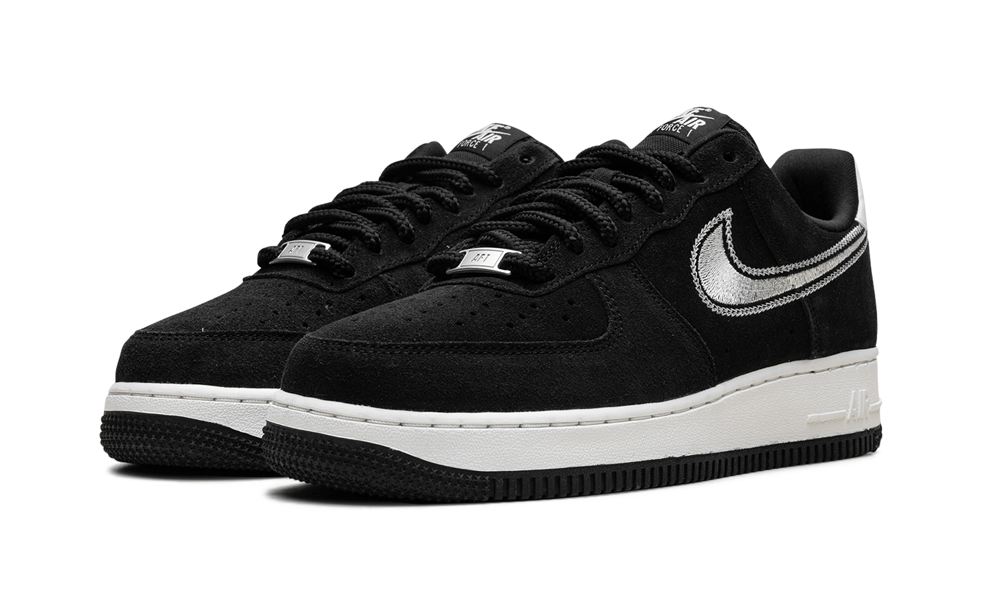 Nike Air Force 1 Low '07 LV8 Black Sail Embroidered Swoosh HJ4465 001