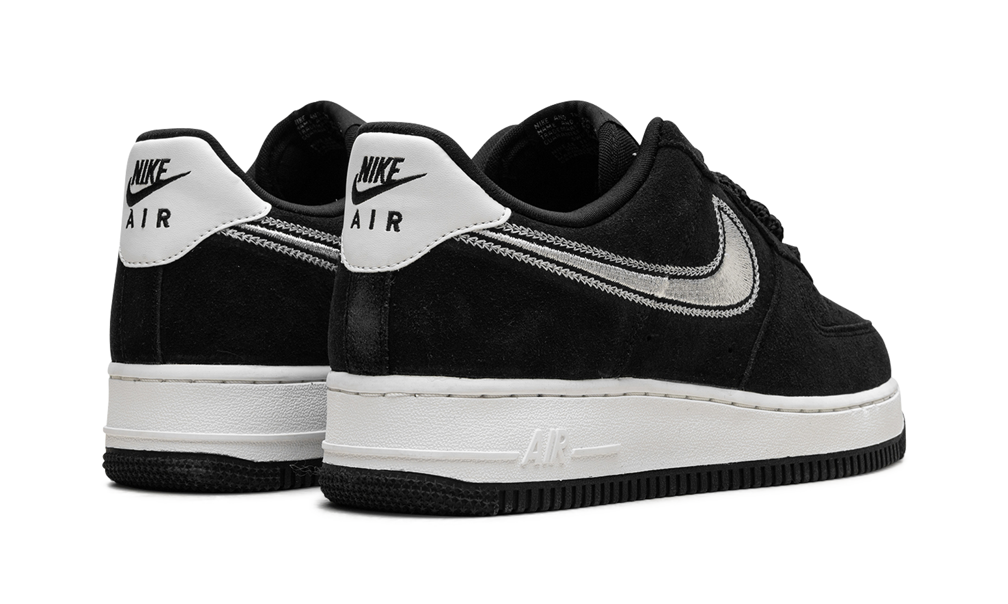 Nike Air Force 1 Low '07 LV8 Black Sail Embroidered Swoosh HJ4465 001