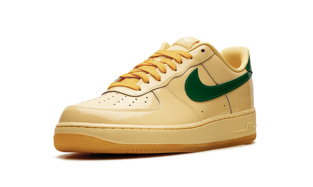 Nike Air Force 1 Low Patent Leather Topaz Gold Pine Green IO4489 700