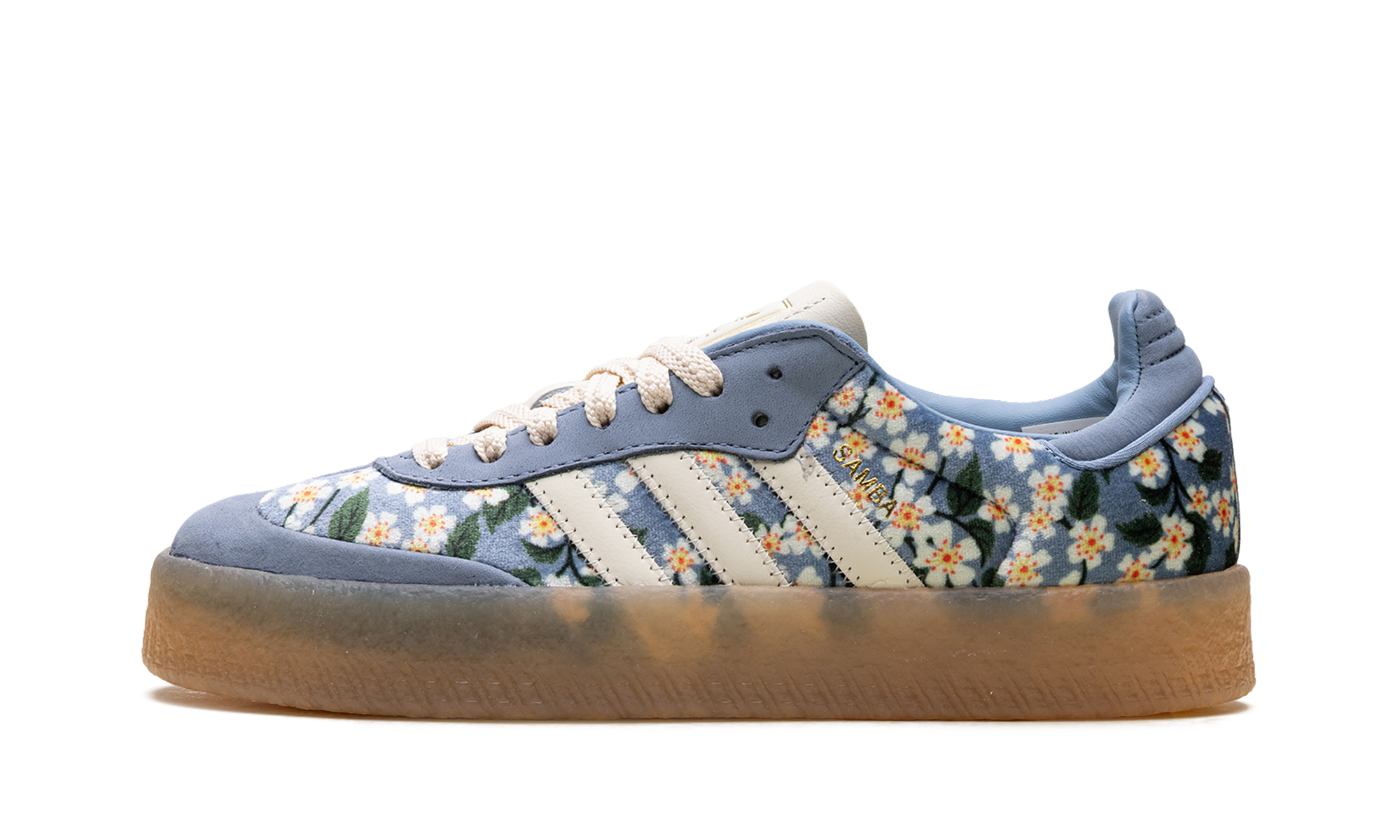 Adidas Sambae WMNS Liberty London Floral Embroidery Blue Cream White JQ6046