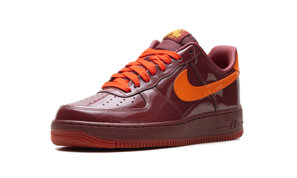 Nike Air Force 1 Low Patent Leather Dark Team Red Safety Orange IO4489 601