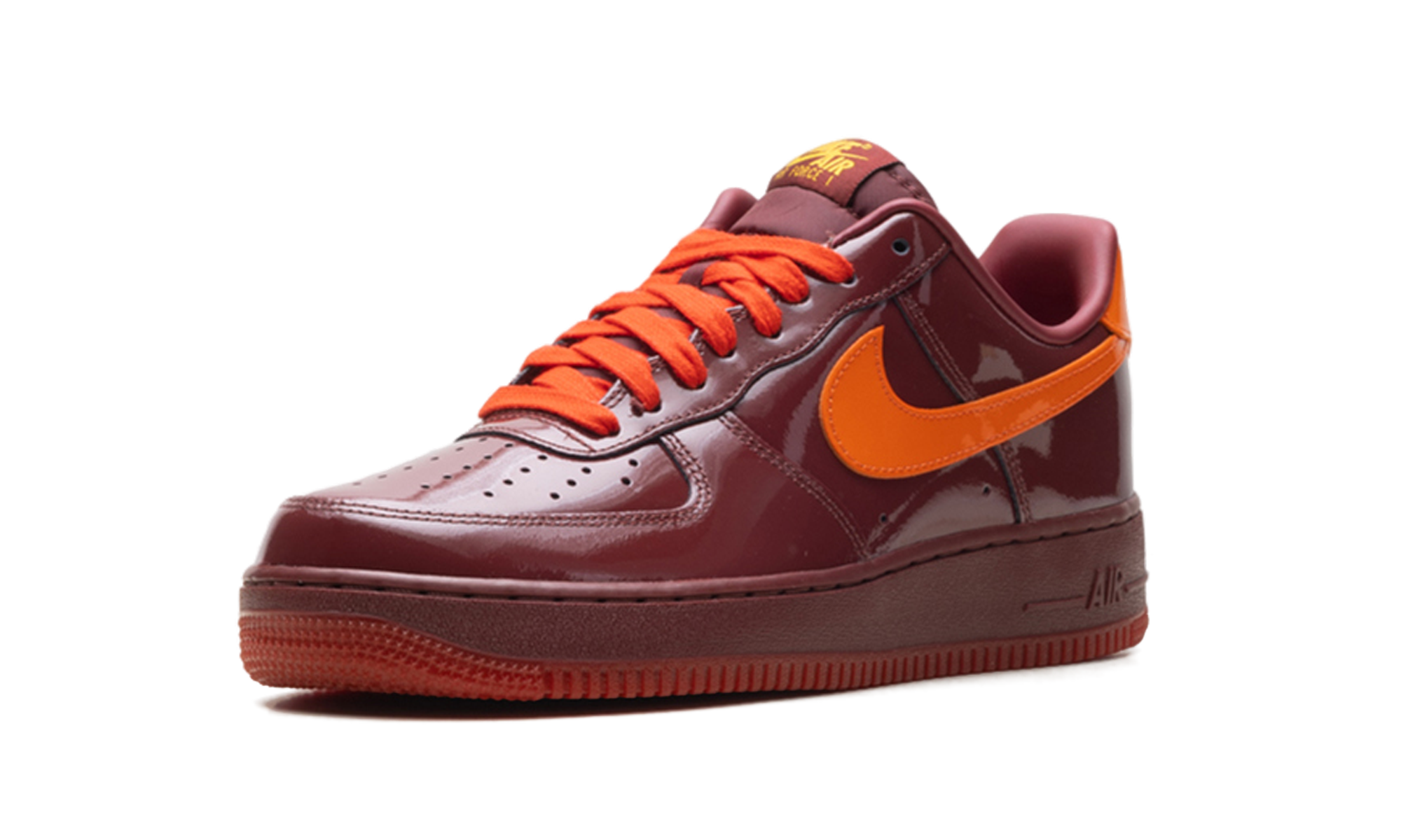 Nike Air Force 1 Low Patent Leather Dark Team Red Safety Orange IO4489 601