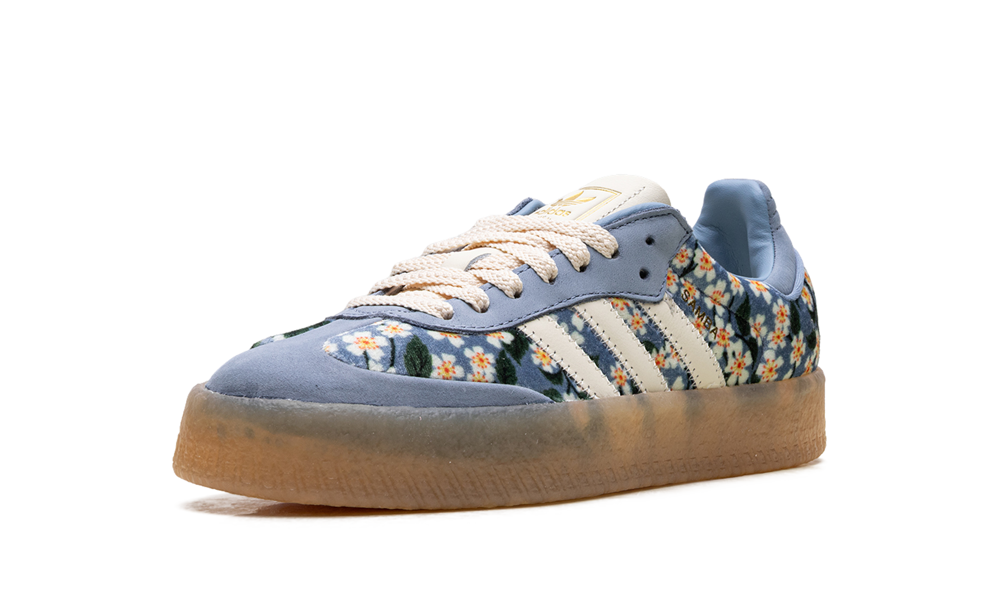 Adidas Sambae WMNS Liberty London Floral Embroidery Blue Cream White JQ6046