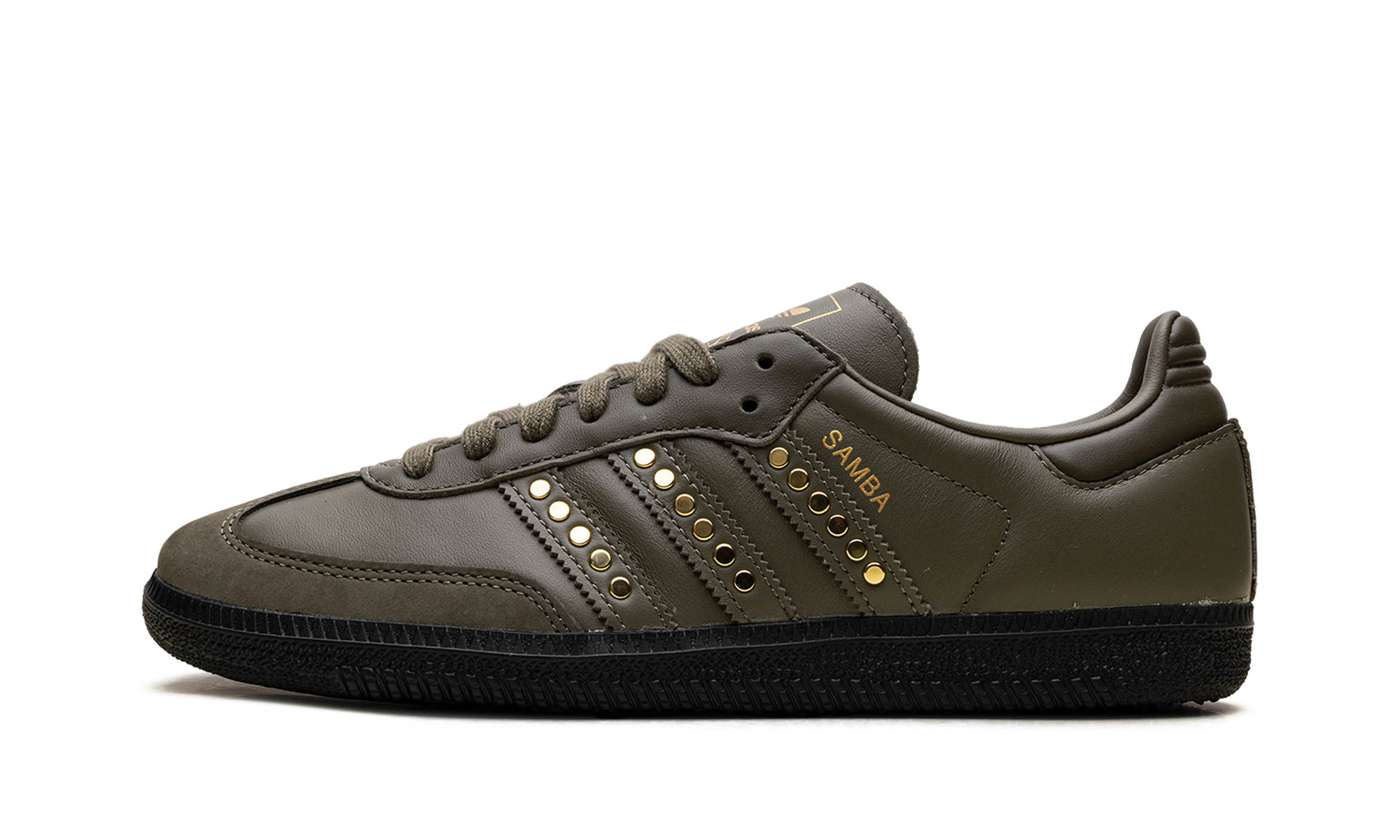 Adidas Samba OG WMNS Studded Stripes Dark Khaki Black JR8870