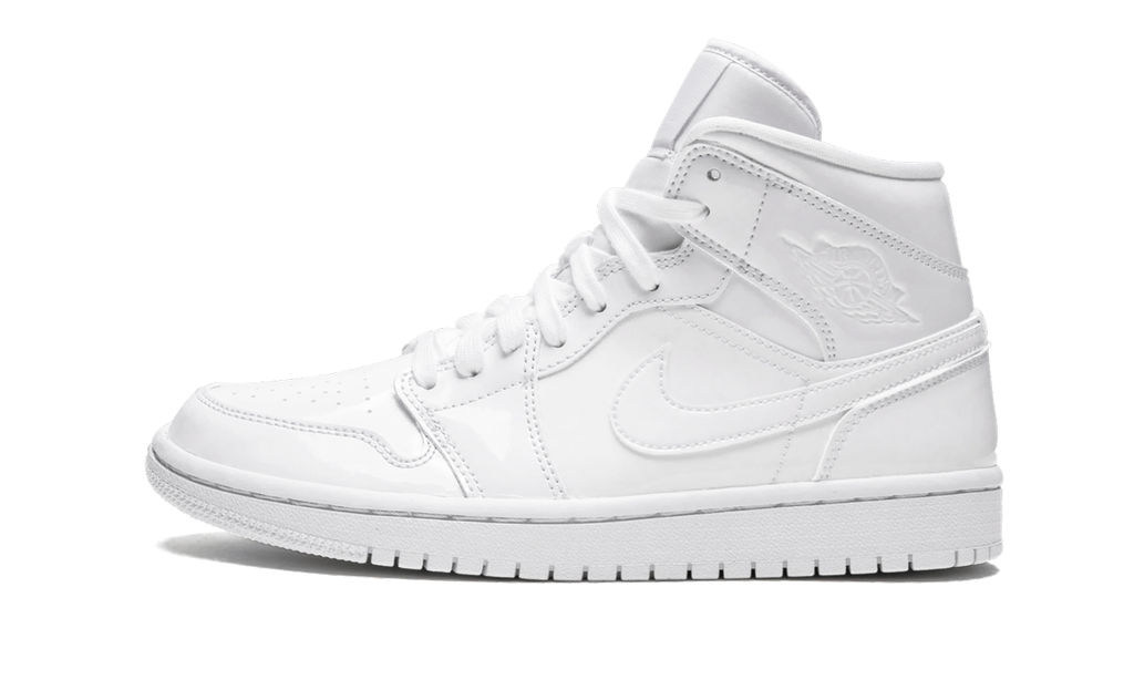 AIR JORDAN 1 MID WMNS Triple White Patent Leather BQ6472 111