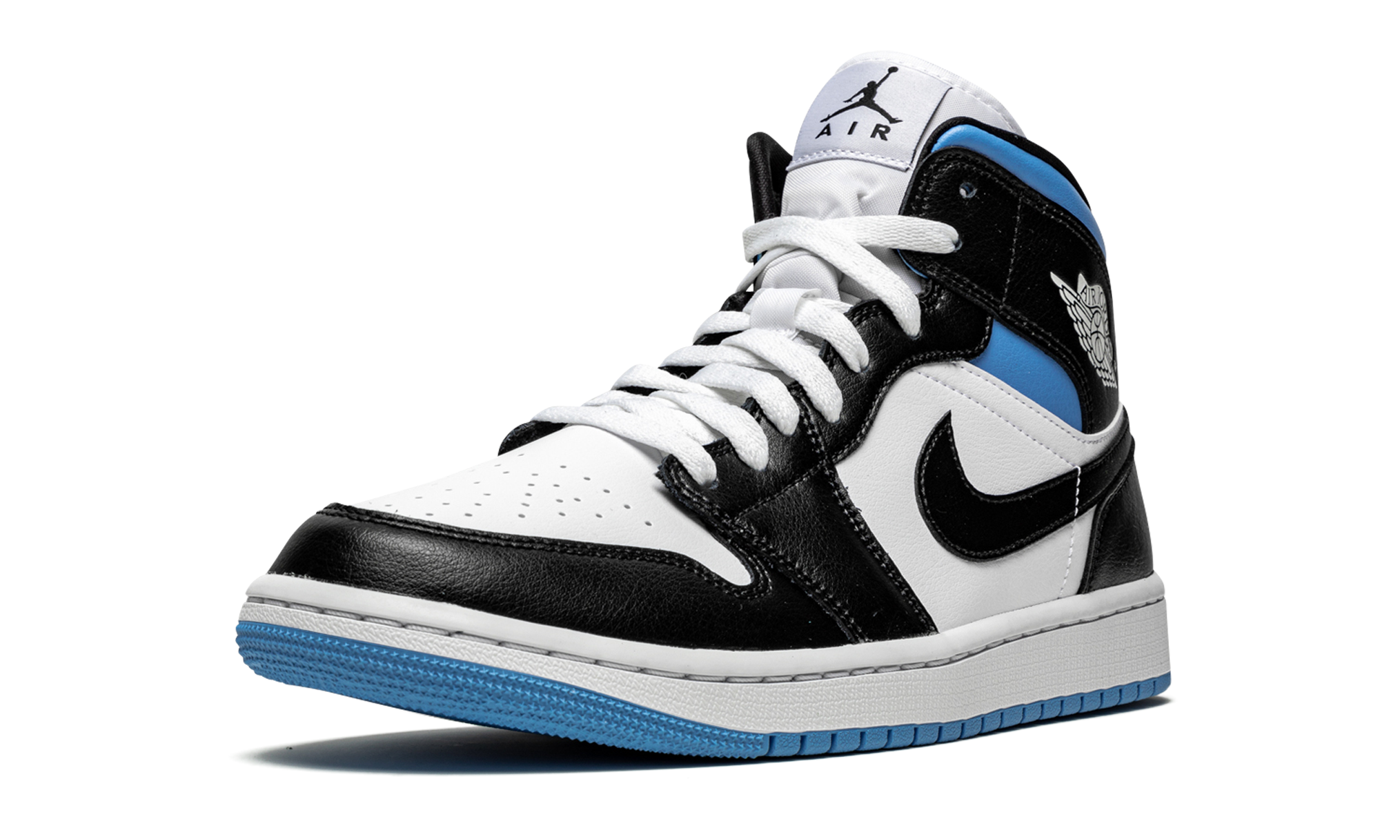 AIR JORDAN 1 MID WMNS Black / White / University Blue BQ6472 102