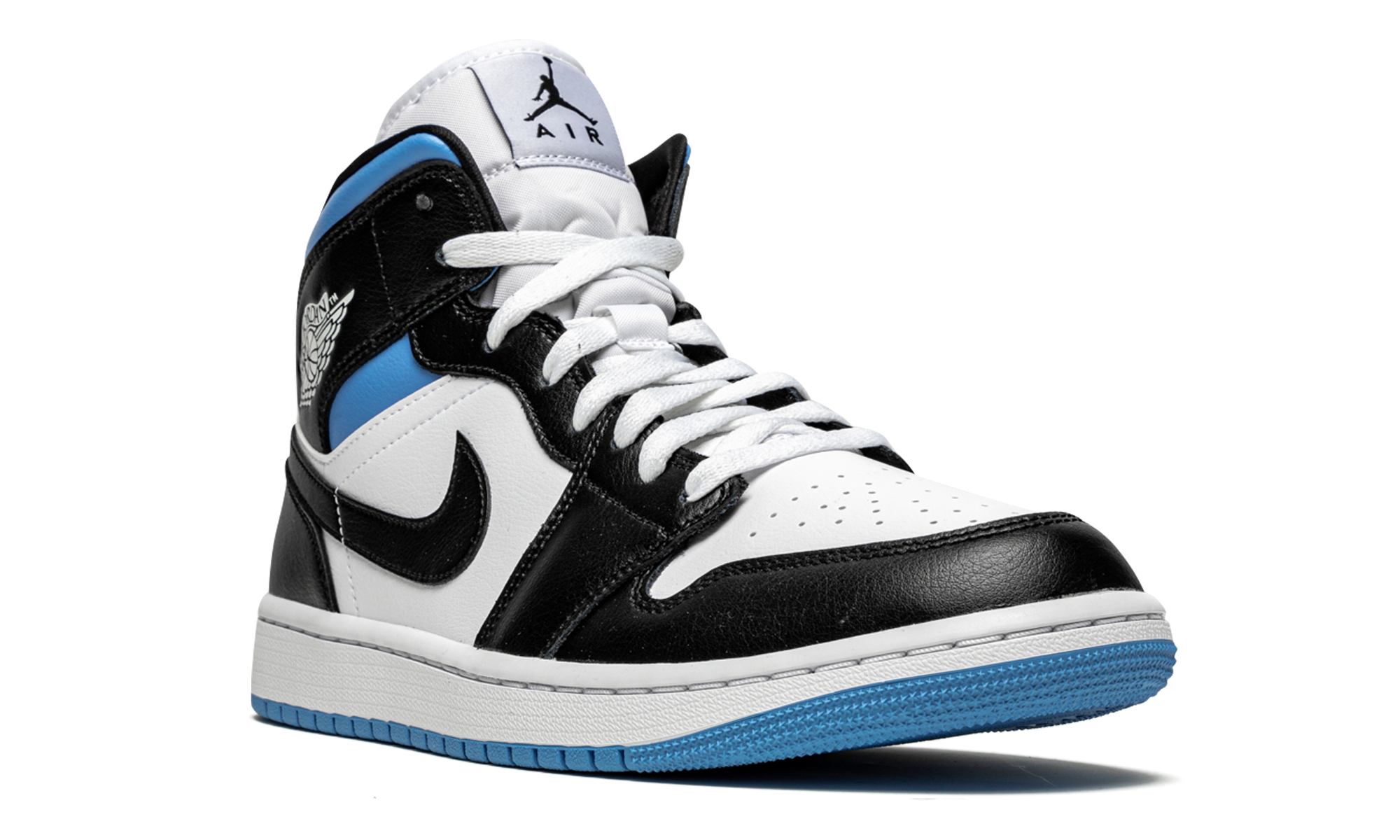 AIR JORDAN 1 MID WMNS Black / White / University Blue BQ6472 102