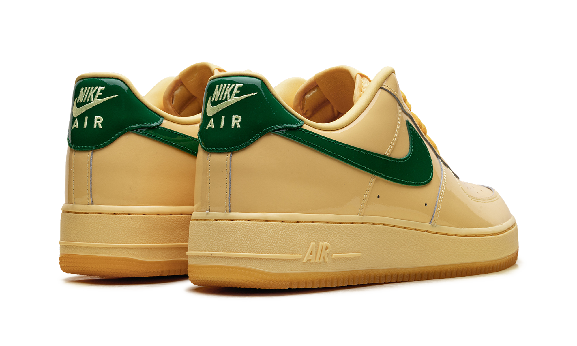 Nike Air Force 1 Low Patent Leather Topaz Gold Pine Green IO4489 700