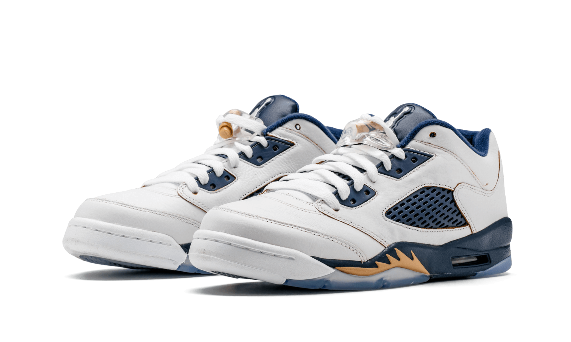 Air Jordan 5 Retro Low GS WHITE / METALLIC GOLD / MID NAVY 314338 135