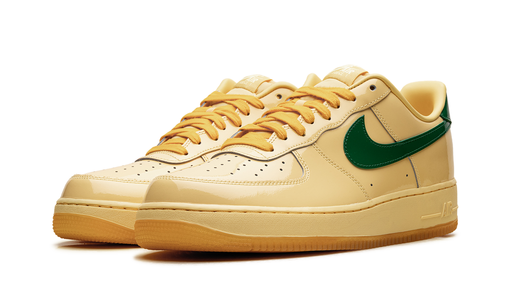 Nike Air Force 1 Low Patent Leather Topaz Gold Pine Green IO4489 700