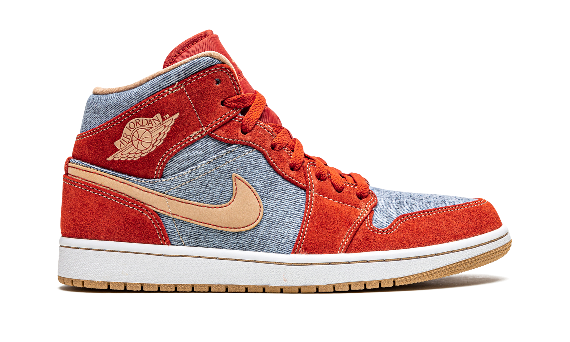 Air Jordan 1 Mid SE Denim Red Suede DM4352 600