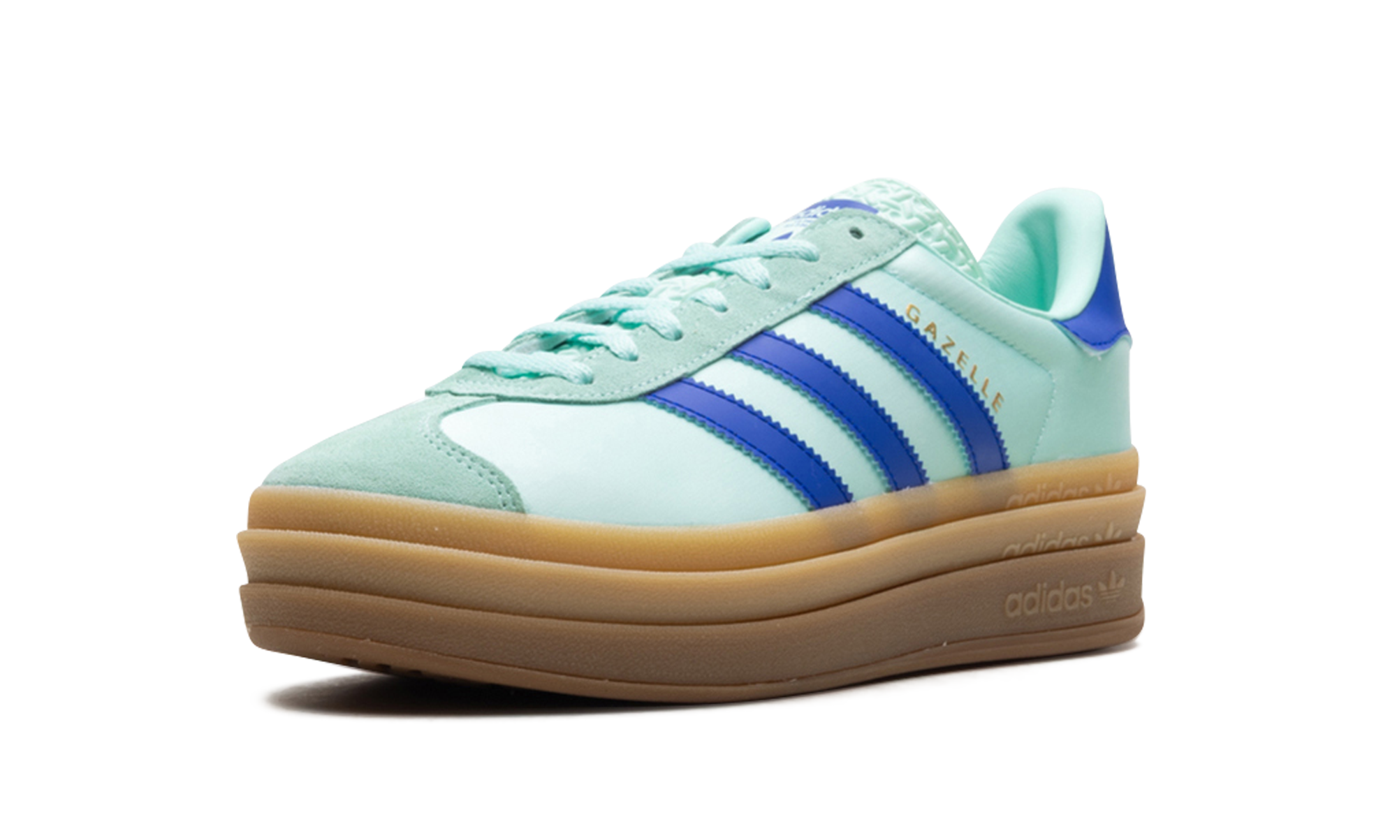 Adidas Gazelle Bold WMNS Clear Mint Lucid Blue Gold Metallic JI2702