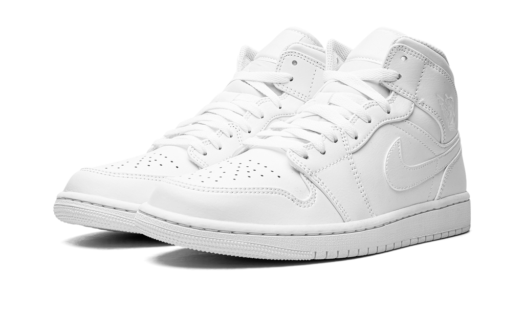 Air Jordan 1 Mid Triple White 554724 136