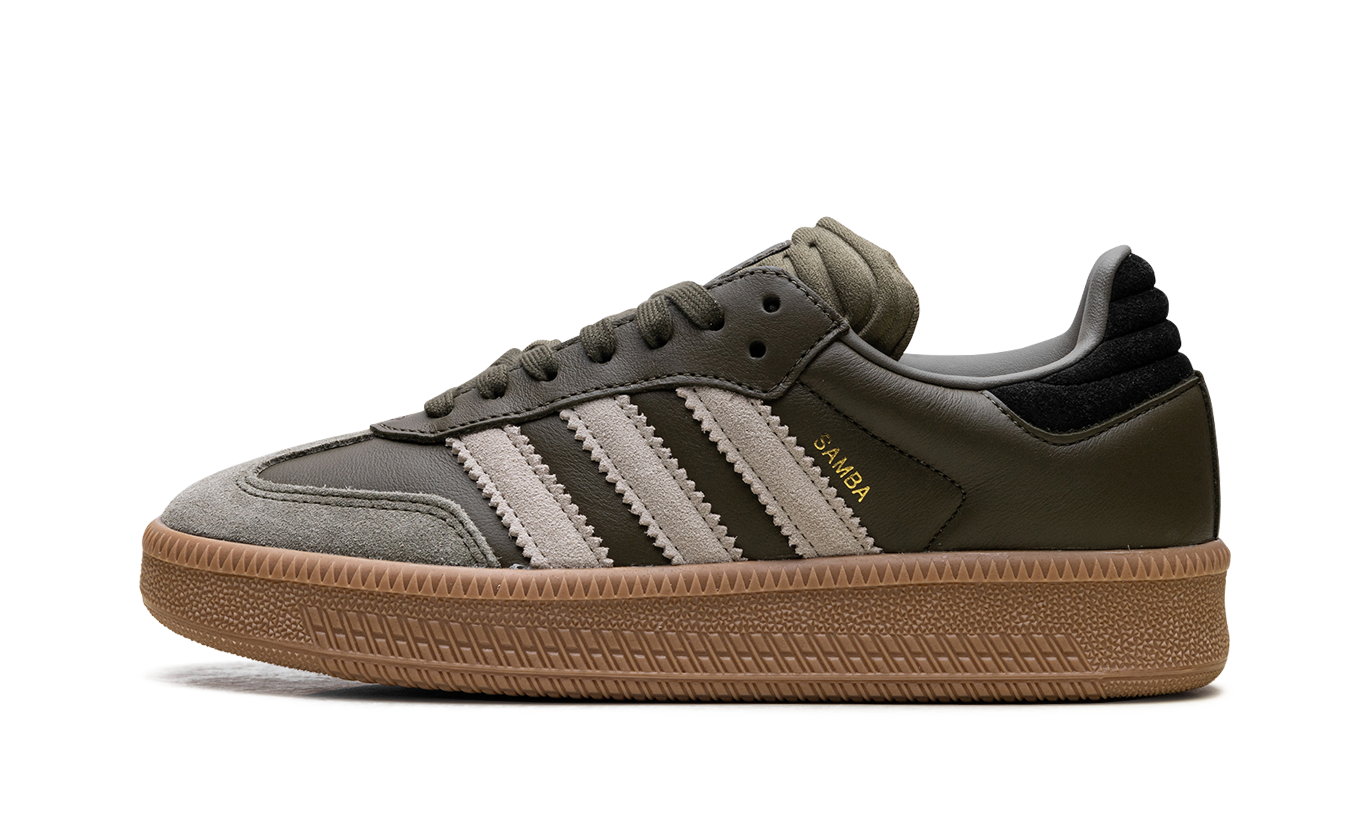 Adidas Samba XLG Olive Strata Wonder Beige Gold Metallic JQ2387