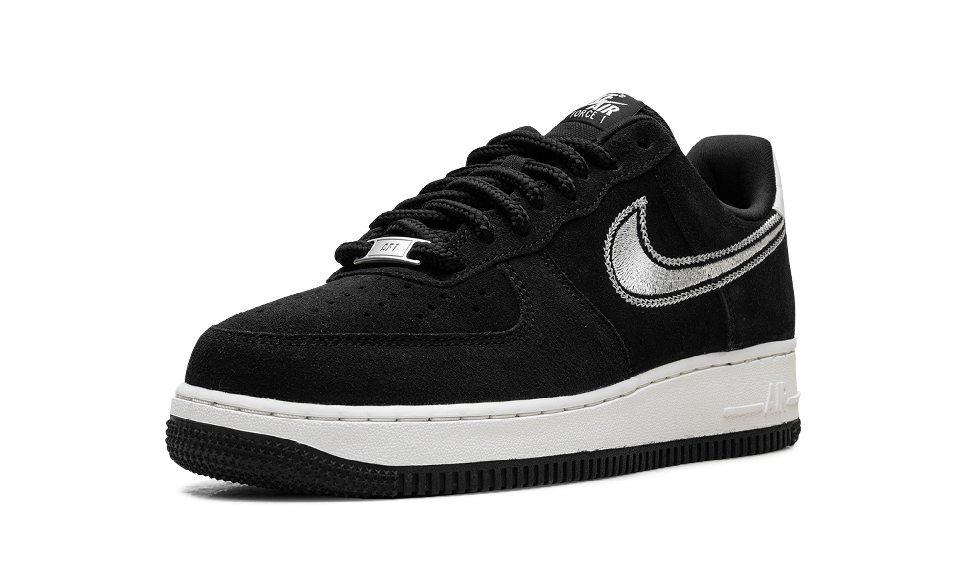 Nike Air Force 1 Low '07 LV8 Black Sail Embroidered Swoosh HJ4465 001