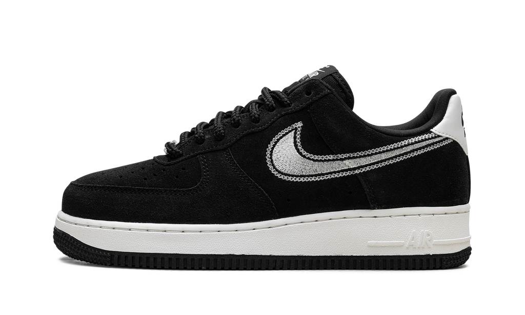 Nike Air Force 1 Low '07 LV8 Black Sail Embroidered Swoosh HJ4465 001