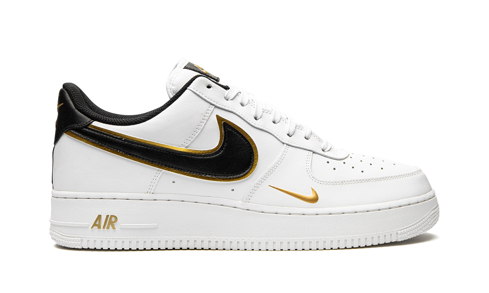 Nike Air Force 1 '07 LV8 Double Swoosh - White / Black / Gold DA8481 100