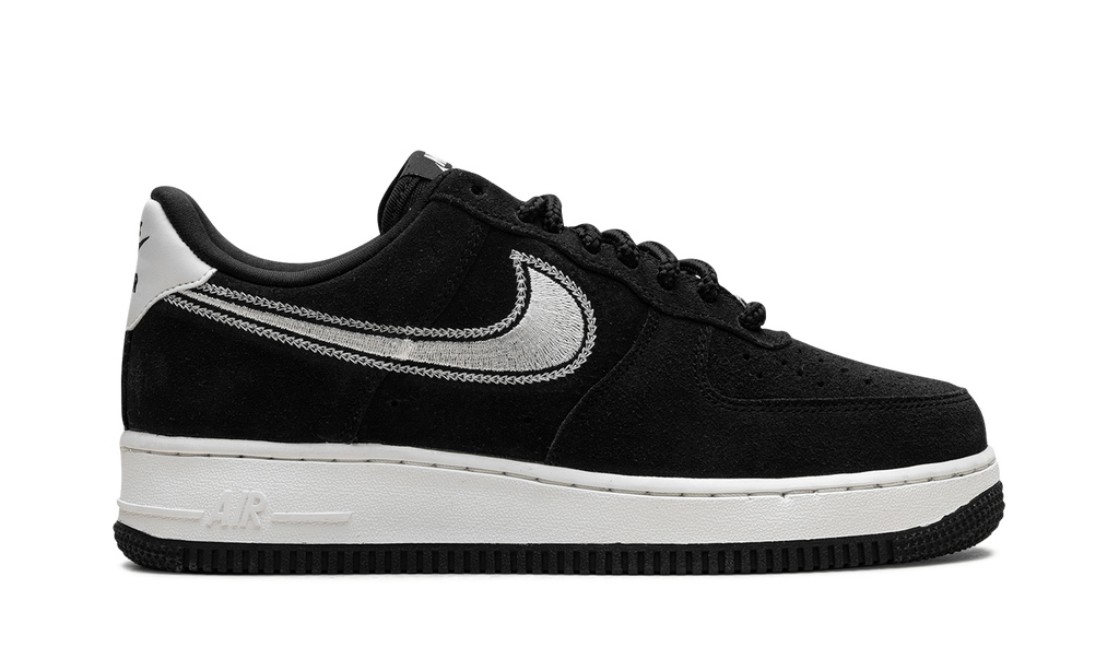 Nike Air Force 1 Low '07 LV8 Black Sail Embroidered Swoosh HJ4465 001