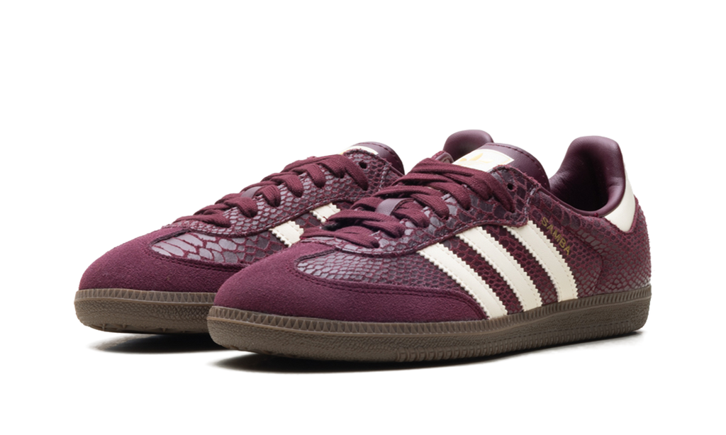 Adidas Samba OG WMNS Snakeskin Maroon Cream White IH3979