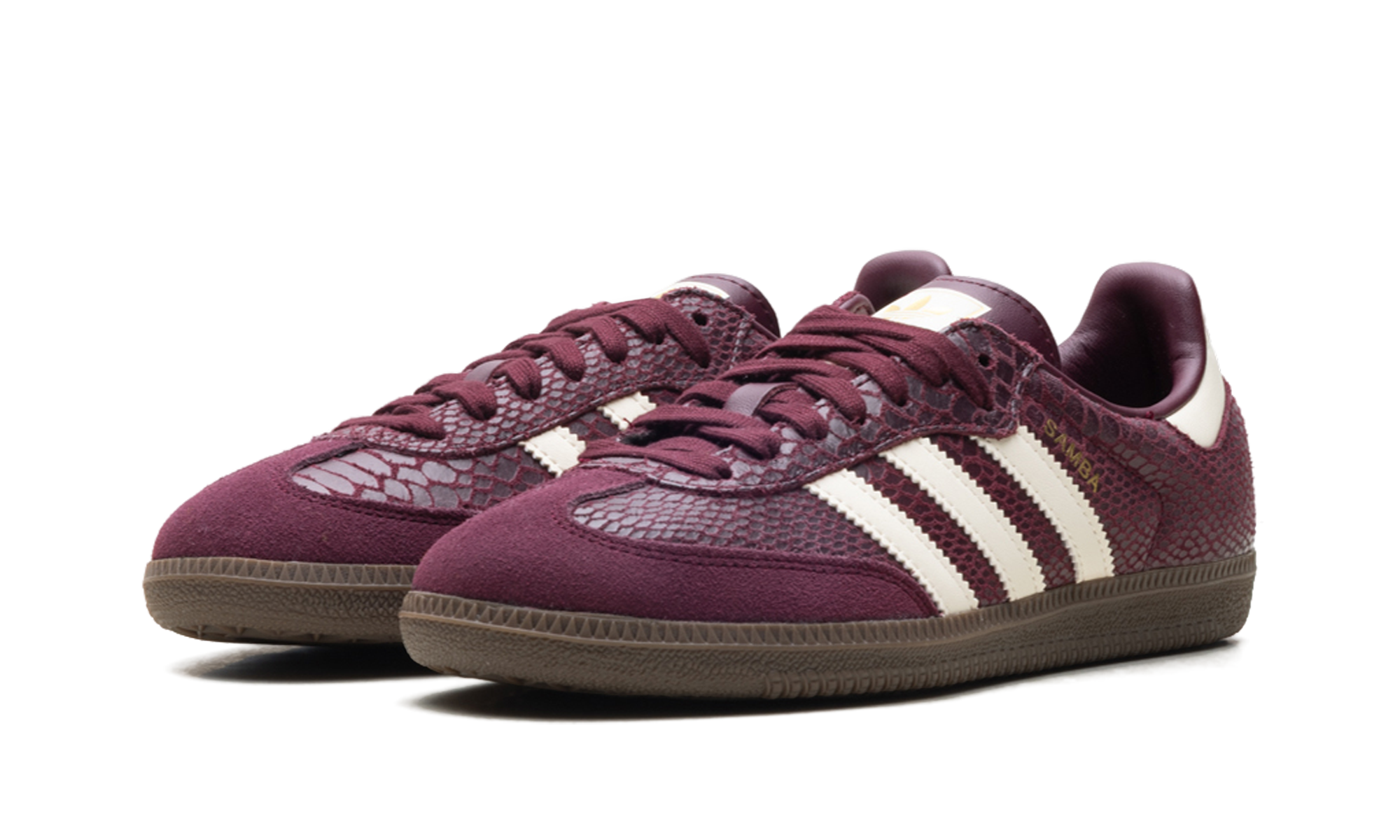 Adidas Samba OG WMNS Snakeskin Maroon Cream White IH3979