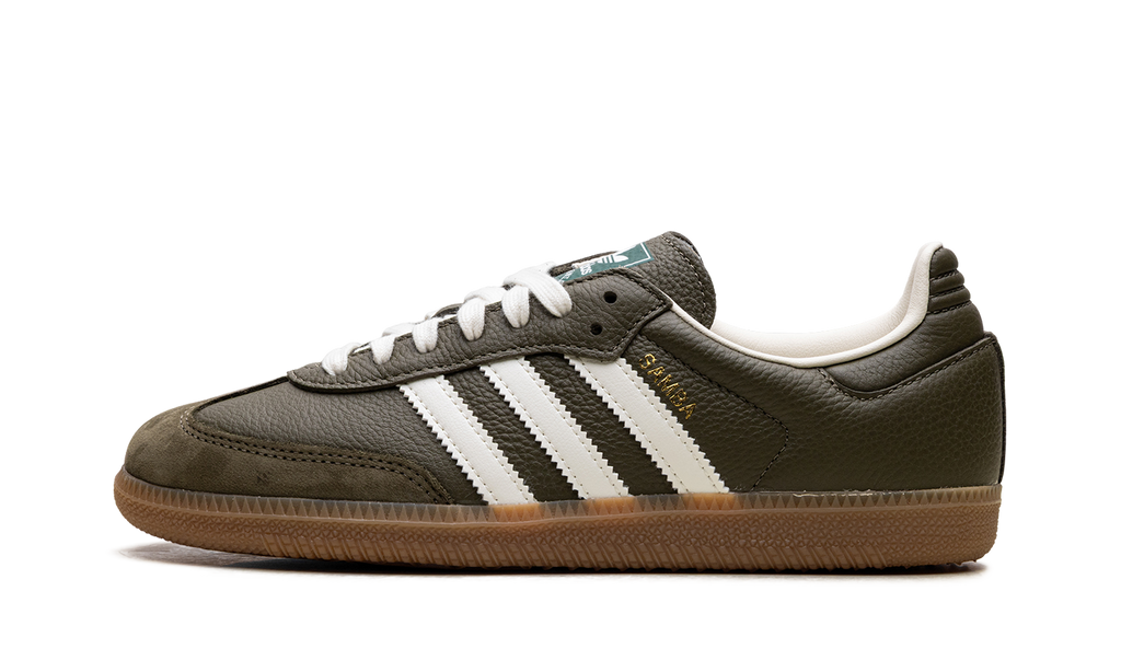 Adidas Samba OG med dark khaki/off-white/gum JR0890