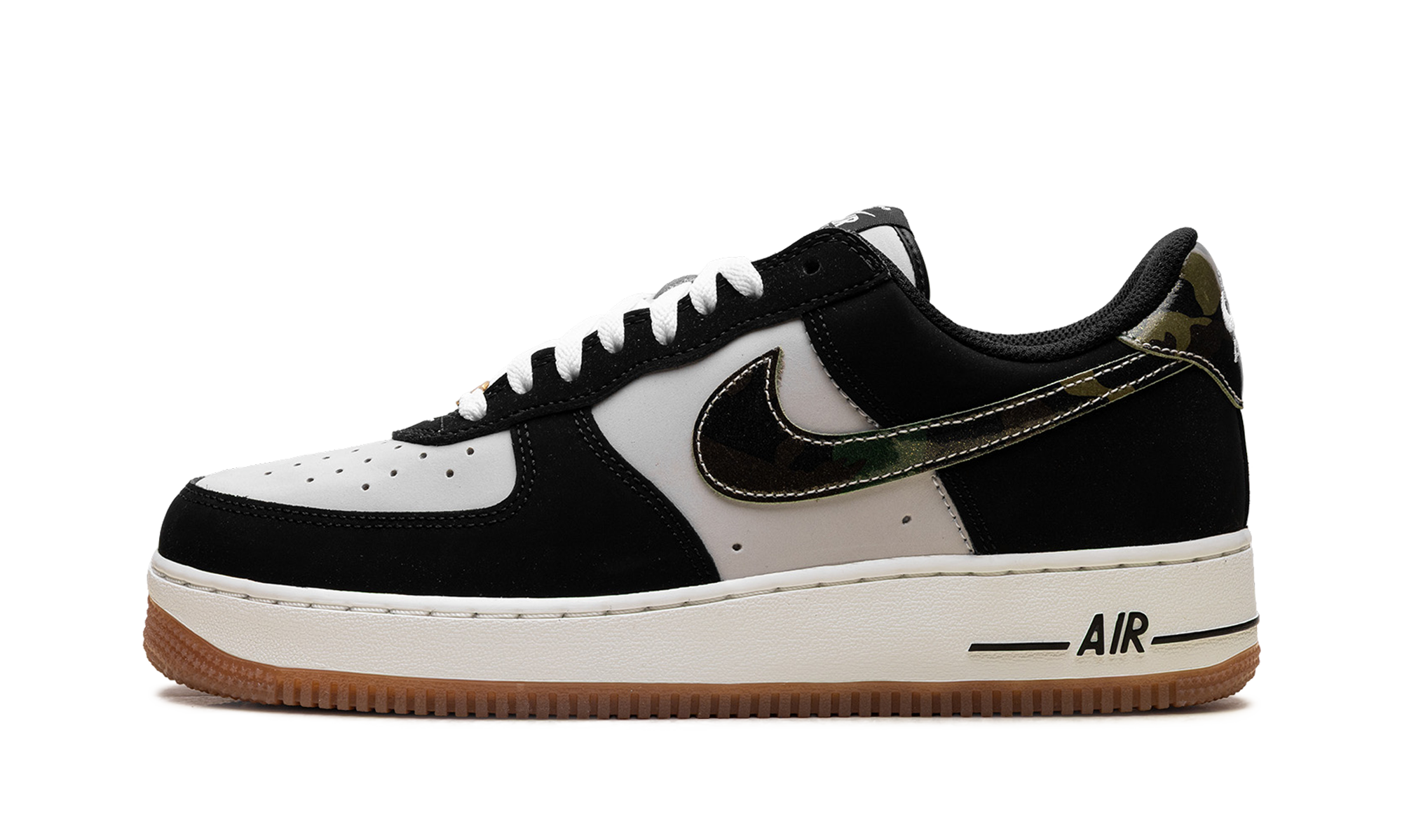 Nike Air Force 1 Low '07 LV8 Black Patent Camo Swoosh HQ1967 100