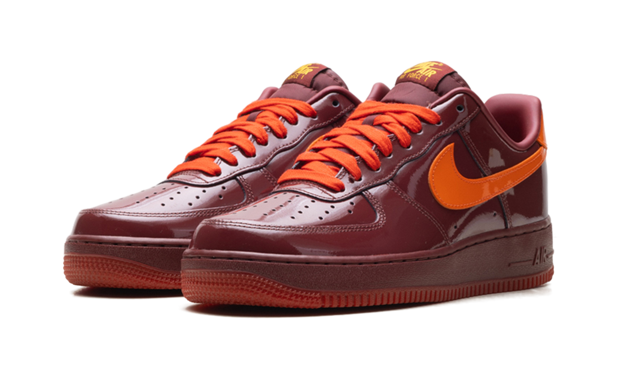 Nike Air Force 1 Low Patent Leather Dark Team Red Safety Orange IO4489 601