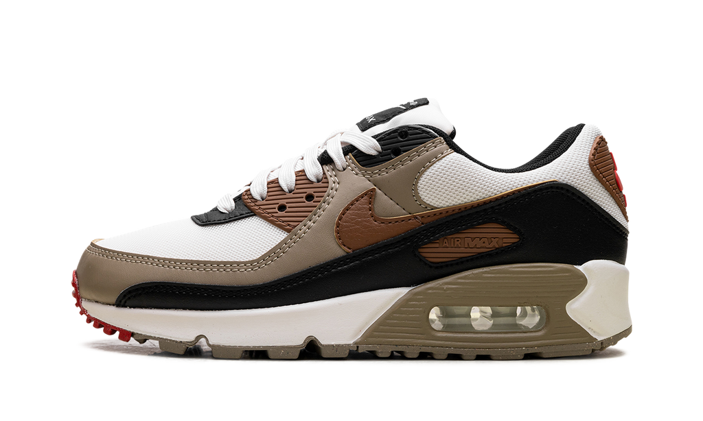 Nike Air Max 90 WMNS Phantom Black Fire Red Light British Tan DH8010 005