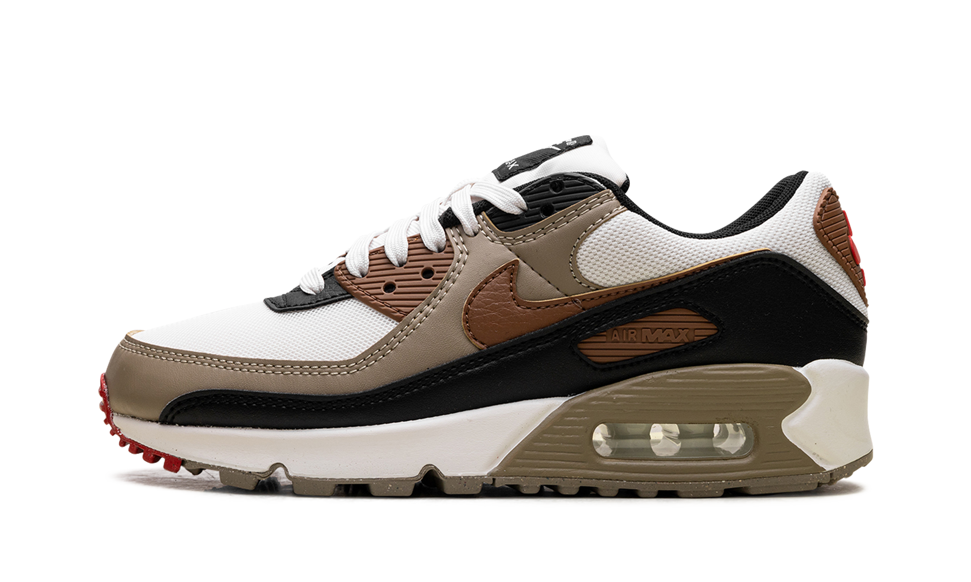 Nike Air Max 90 WMNS Phantom Black Fire Red Light British Tan DH8010 005