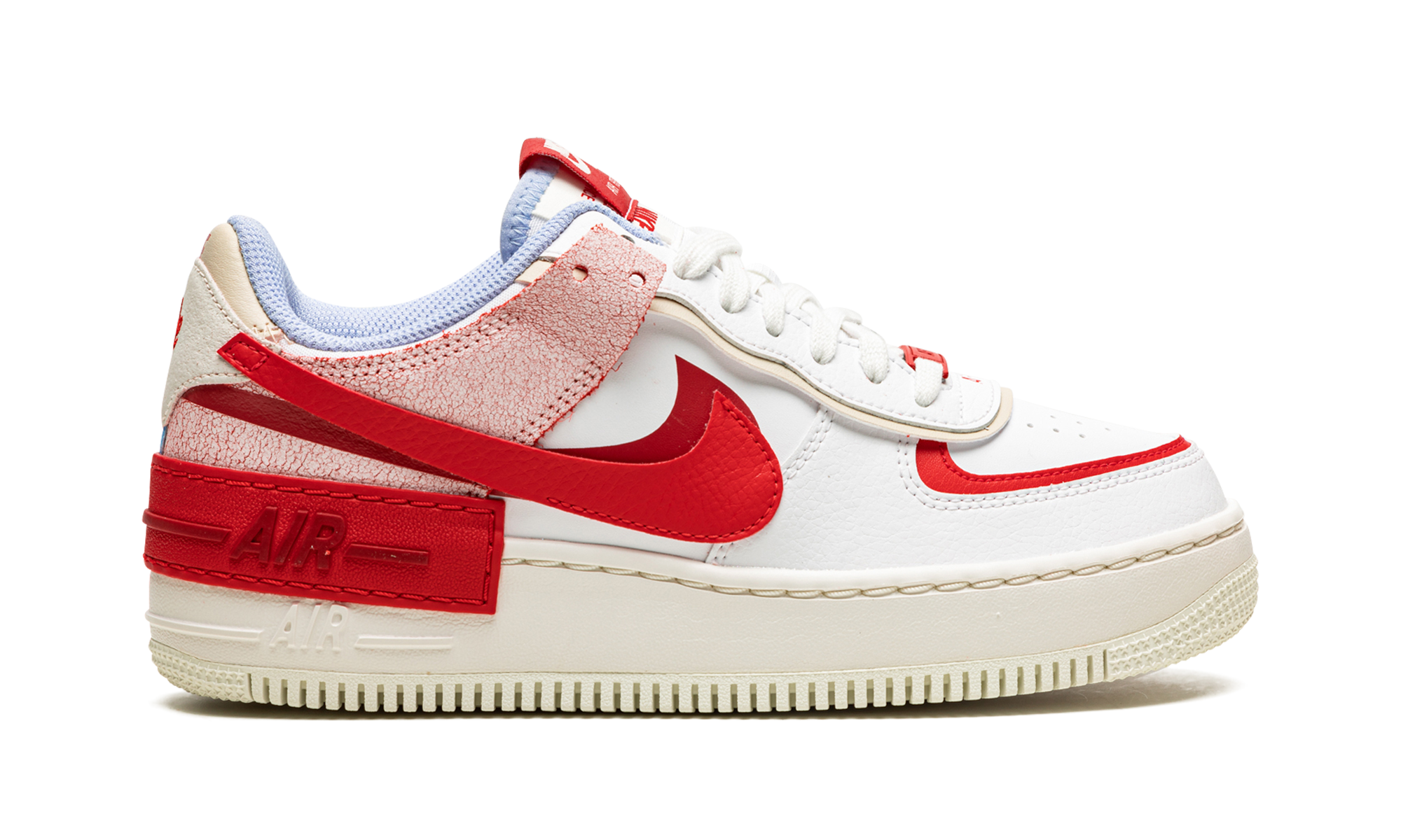 Nike AIR FORCE 1 LO SHADO MNS WMNS Red Cracked Leather CI0919 108