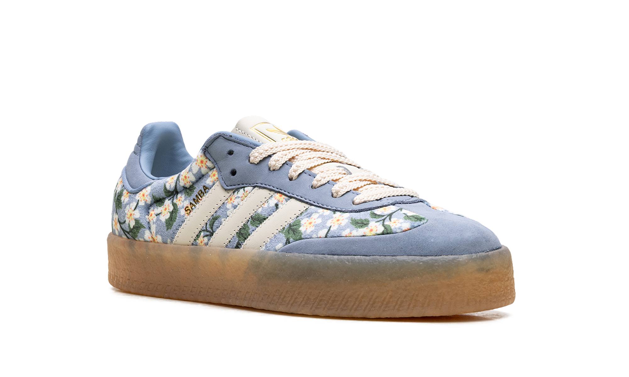 Adidas Sambae WMNS Liberty London Floral Embroidery Blue Cream White JQ6046
