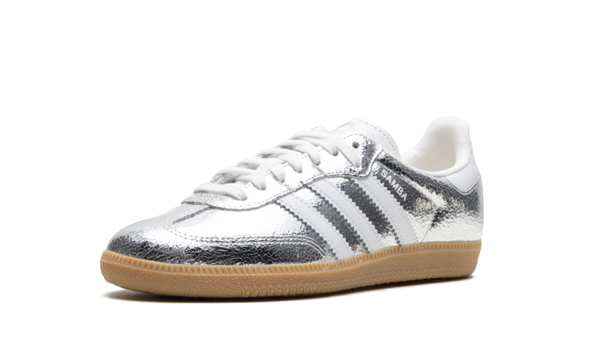 Adidas Samba OG WMNS Silver Metallic Cracked Leather JR0035