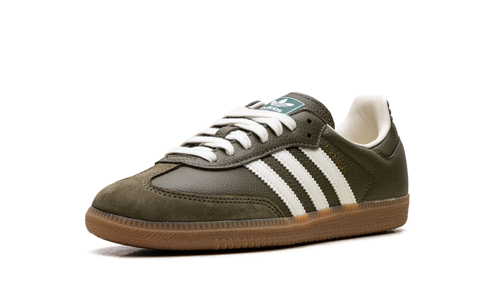 Adidas Samba OG med dark khaki/off-white/gum JR0890