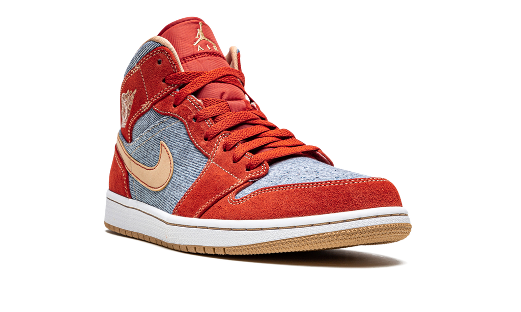 Air Jordan 1 Mid SE Denim Red Suede DM4352 600