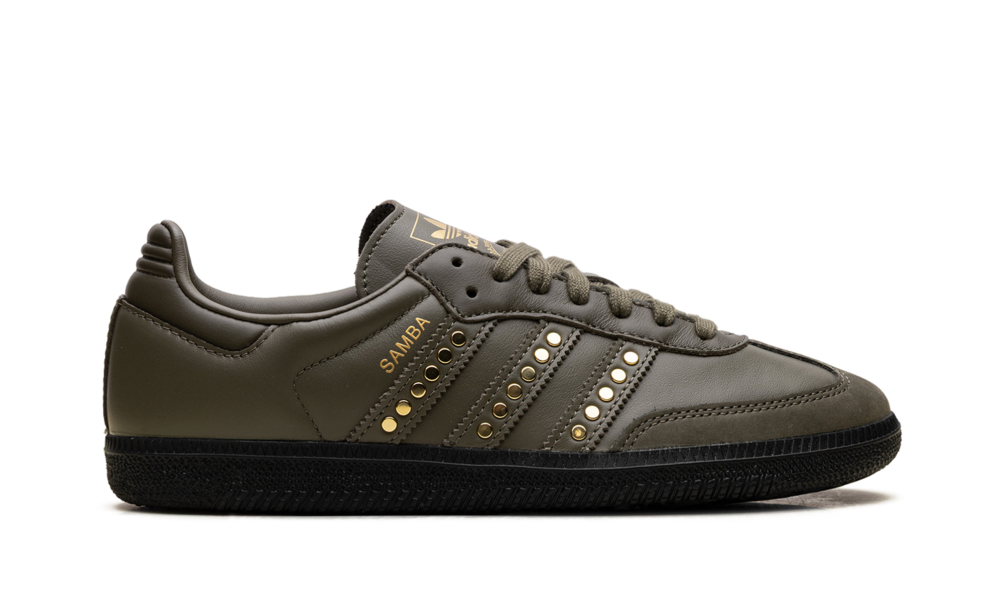 Adidas Samba OG WMNS Studded Stripes Dark Khaki Black JR8870