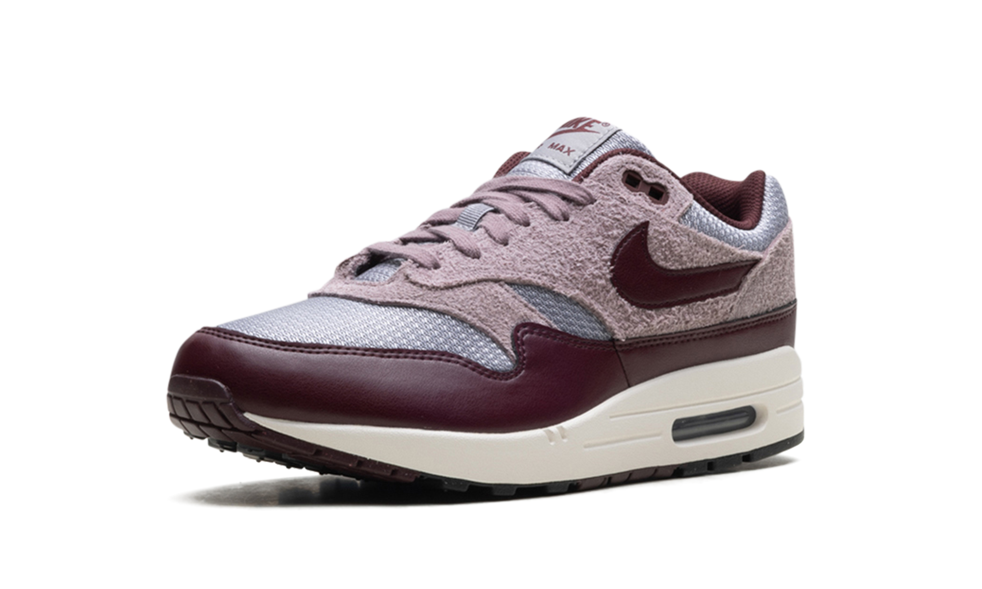 Nike Air Max 1 ESS PRM CEMENT GREY/BURGUNDY CRUSH FQ7327 001
